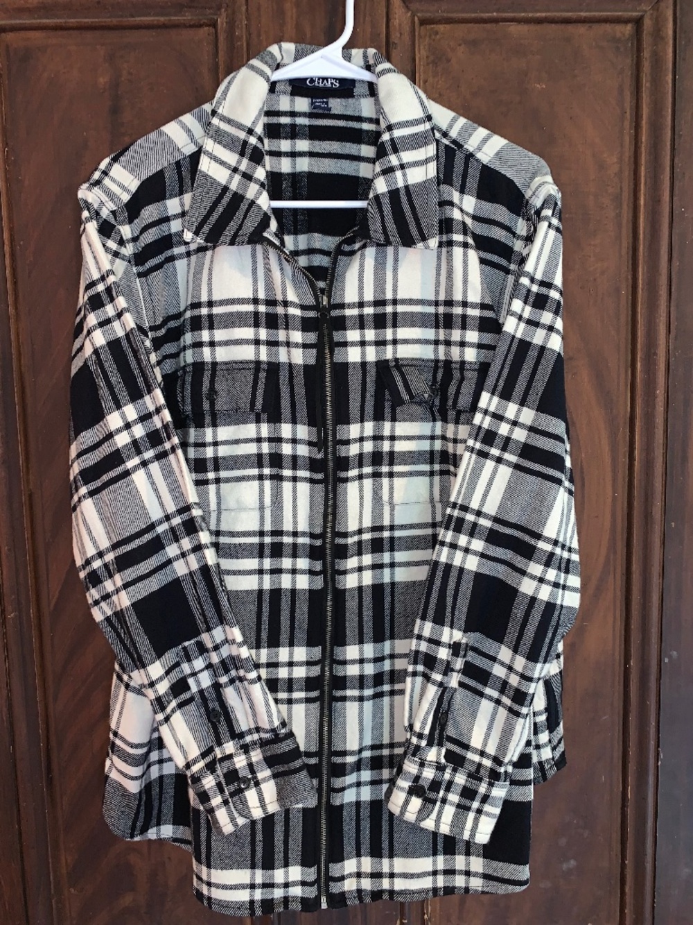 Men's Chaps White & Black Flannel Jacket